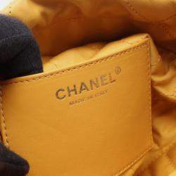 Pre Owned Chanel 22 Mini Shoulder Bag In Lambskin Leather Yellow