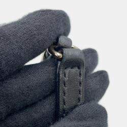 Pre Owned Chanel Chain Shoulder Bag Matelasse Coco Mark Vanity Lambskin Black