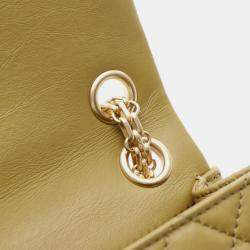 Pre Owned Chanel 2.55 Matelasse Mademoiselle Chain Shoulder Bag Calfskin Cowhide Khaki