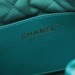 Pre Owned Chanel 22 Mini Shoulder Bag In Lambskin Sheep Leather Green