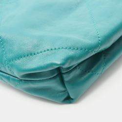 Pre Owned Chanel 22 Mini Shoulder Bag In Lambskin Sheep Leather Green