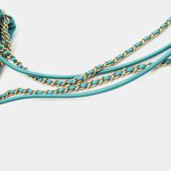 Pre Owned Chanel 22 Mini Shoulder Bag In Lambskin Sheep Leather Green