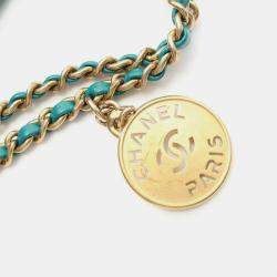 Pre Owned Chanel 22 Mini Shoulder Bag In Lambskin Sheep Leather Green