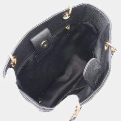 Pre Owned Chanel Matelasse Pst Tote Bag Caviar Skin Grained Calf Black
