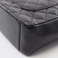 Pre Owned Chanel Matelasse Pst Tote Bag Caviar Skin Grained Calf Black