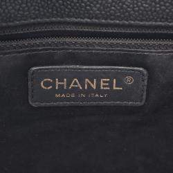 Pre Owned Chanel Matelasse Pst Tote Bag Caviar Skin Grained Calf Black
