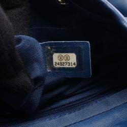 Pre Owned Chanel Matelasse Backpack Lambskin Sheepskin Blue