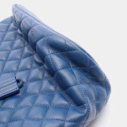 Pre Owned Chanel Matelasse Backpack Lambskin Sheepskin Blue