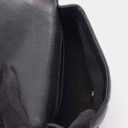 Pre Owned Chanel Matelasse Small Flap Shoulder Bag In Lambskin Leather Black