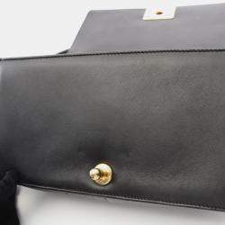 Pre Owned Chanel Boy Chanel Matelasse Shoulder Bag Lambskin Leather Black