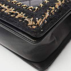 Pre Owned Chanel Boy Chanel Matelasse Shoulder Bag Lambskin Leather Black