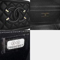 Pre Owned Chanel Shoulder Bag Cc Figley Caviar Skin Leather Black
