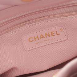 Pre Owned Chanel Matelasse Small Tote Bag Lambskin Sheepskin Pink