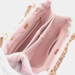Pre Owned Chanel Matelasse Small Tote Bag Lambskin Sheepskin Pink
