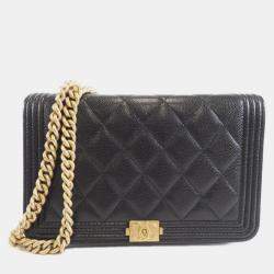 Pre Owned Chanel Boy Line Chain Wallet