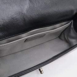 Pre Owned Chanel Boy Chanel 25 Wild Stitch Matelasse Coco Mark Chain Shoulder Bag Leather Black