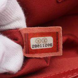 Pre Owned Chanel Boy Chanel Shoulder Bag Leather Grained Calfskin Red