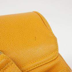 Pre Owned Chanel Leather Orange Backpack