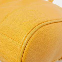 Pre Owned Chanel Leather Orange Backpack