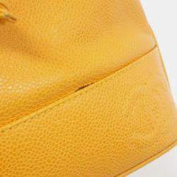 Pre Owned Chanel Leather Orange Backpack