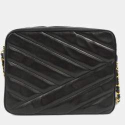 Pre Owned Chanel Leather Black Shoulder Bag