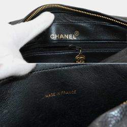 Pre Owned Chanel Chain Shoulder Bag In Caviar Leather With Black