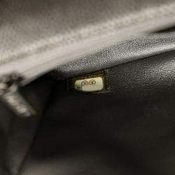 Pre Owned Chanel Mini Matelasse 20 Coco Mark Chain Shoulder Bag In Silver/Gray Caviar Skin