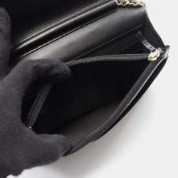 Pre Owned Chanel Boy Chanel Shoulder Bag In Grained Calfskin Leather Black