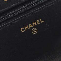 Pre Owned Chanel 2.55 Shoulder Bag Leather Black And Gold