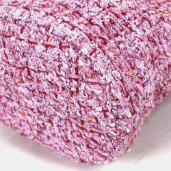 Pre Owned Chanel Cc Coco Mark Chain Bucket-Shaped Pochette Handbag Tweed Pink