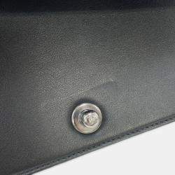 Pre Owned Chanel Boy Small Chain Shoulder Bag With Coco Mark Black And White