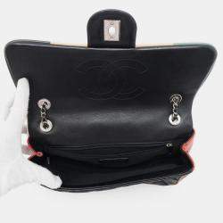 Pre Owned Chanel Chain Shoulder Bag Coco Mark Matelasse Lambskin Black