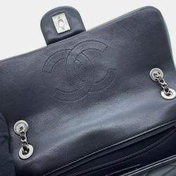 Pre Owned Chanel Chain Shoulder Bag Coco Mark Matelasse Lambskin Black