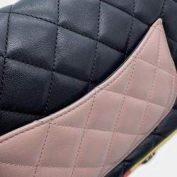 Pre Owned Chanel Chain Shoulder Bag Coco Mark Matelasse Lambskin Black