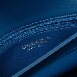 Pre Owned Chanel Blue Medium Lambskin Trendy CC Top Handle Bag