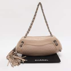 Pre Owned Chanel Beige Leather LAX Chain Shoulder Bag