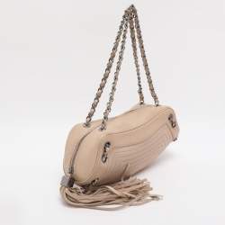 Pre Owned Chanel Beige Leather LAX Chain Shoulder Bag