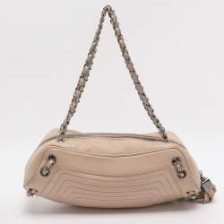 Pre Owned Chanel Beige Leather LAX Chain Shoulder Bag