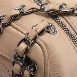 Pre Owned Chanel Beige Leather LAX Chain Shoulder Bag