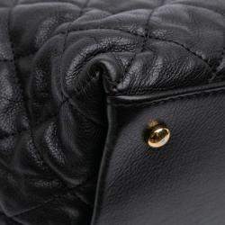 Pre Owned Chanel Black Small Quilted Calfskin Chain Me Tote