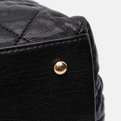 Pre Owned Chanel Black Small Quilted Calfskin Chain Me Tote