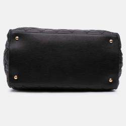 Pre Owned Chanel Black Small Quilted Calfskin Chain Me Tote