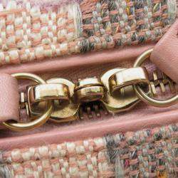 Pre Owned Chanel Pink Small Tweed CC Filigree Vanity Case