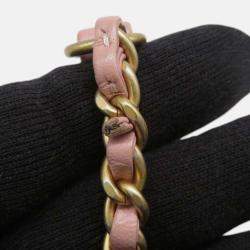 Pre Owned Chanel Pink Small Tweed CC Filigree Vanity Case