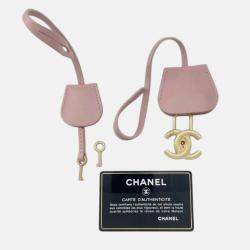 Pre Owned Chanel Pink Small Tweed CC Filigree Vanity Case