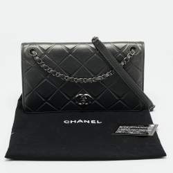 Pre Owned Chanel Grey Embossed Leather Medium Propeller Flap Bag