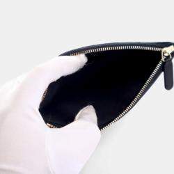 Pre Owned Chanel Lambskin Chevron Quilted Zip Pouch