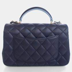 Pre Owned Chanel Mini Lambskin Rectangular Top Handle