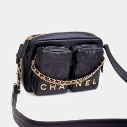 Pre Owned Chanel Small Calfskin Quilted Camera Case