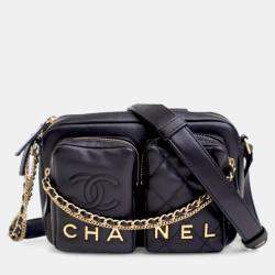 Pre Owned Chanel Small Calfskin Quilted Camera Case